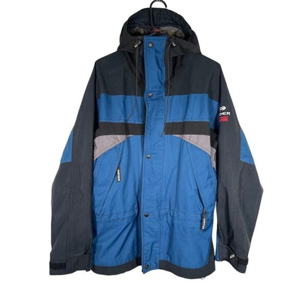 Eider Men's Goretex Extreme Equipment Hooded Ski Jacket 48/XL Blue Windproof - Picture 1 of 12